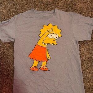 Blueish gray  T-Shirt with lisa simpson Cartoon Character